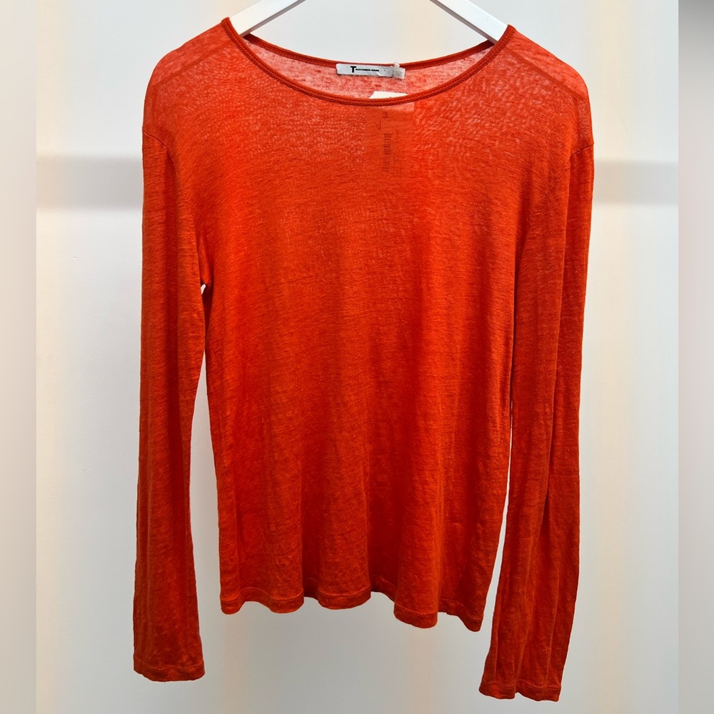 Oversized Orange Linen Longsleeve